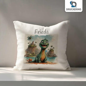 Kuschelkissen Kinder | Trauminsel Dino 40x40 cm - Druckerino