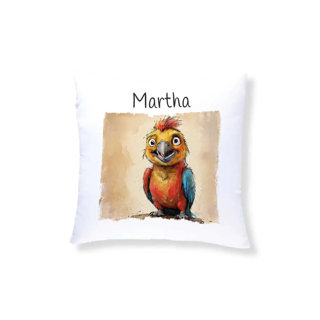 Kuschelkissen Kinder | Traumparadies Papagei 40x40 cm - Druckerino