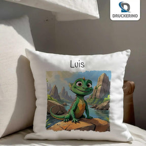 Kuschelkissen Kinder | Traumreise Drachenfreund 40x40 cm - Druckerino