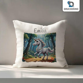Kuschelkissen Kinder | Traumwald-Einhorn 40x40 cm - Druckerino
