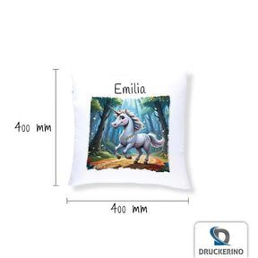 Kuschelkissen Kinder | Traumwald-Einhorn 40x40 cm - Druckerino