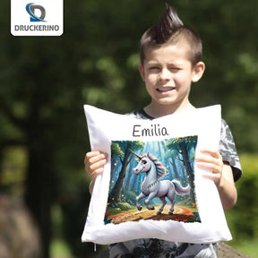 Kuschelkissen Kinder | Traumwald-Einhorn 40x40 cm - Druckerino