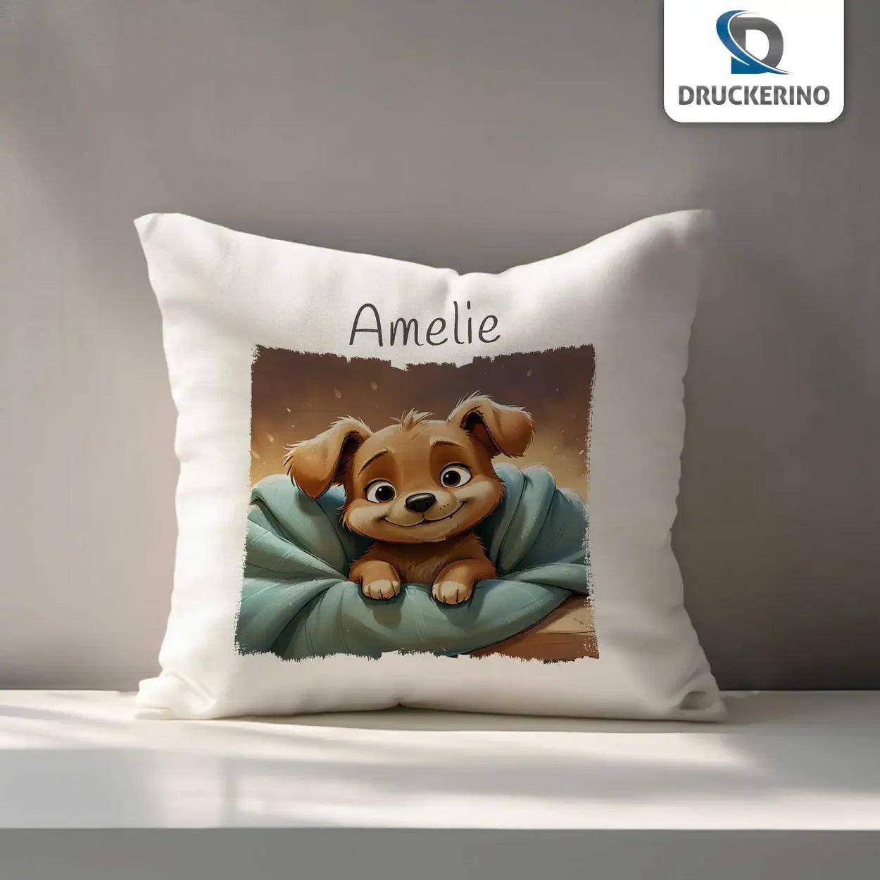 Kuschelkissen Kinder | Traumwelpe 40x40 cm - Druckerino