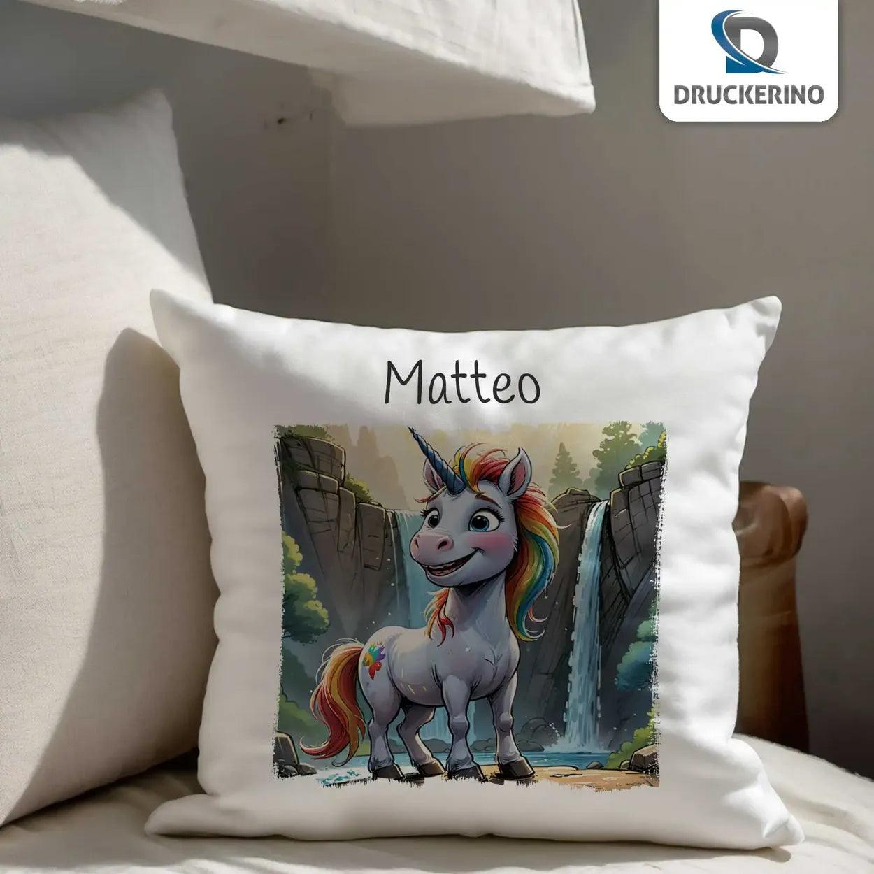 Kuschelkissen Kinder | Traumzauber-Einhorn 40x40 cm - Druckerino