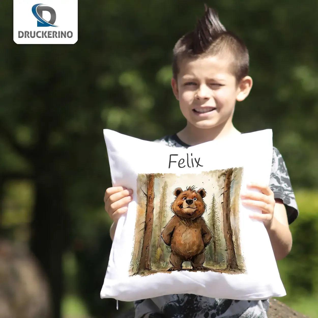 Kuschelkissen Kinder | Waldabenteurer 40x40 cm - Druckerino