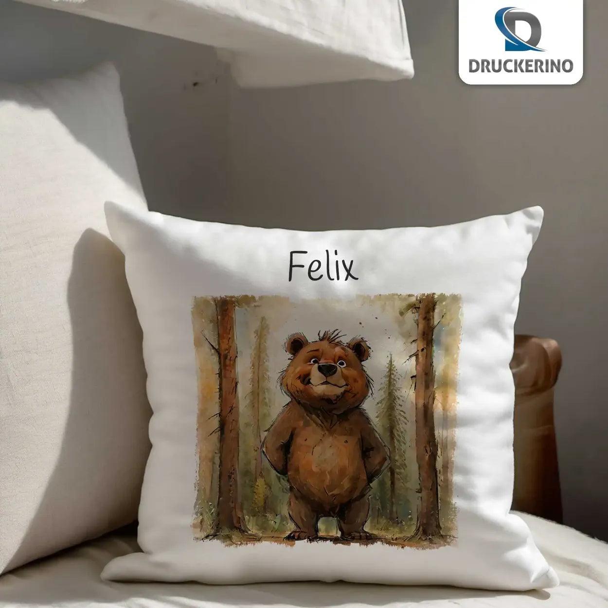 Kuschelkissen Kinder | Waldabenteurer 40x40 cm - Druckerino