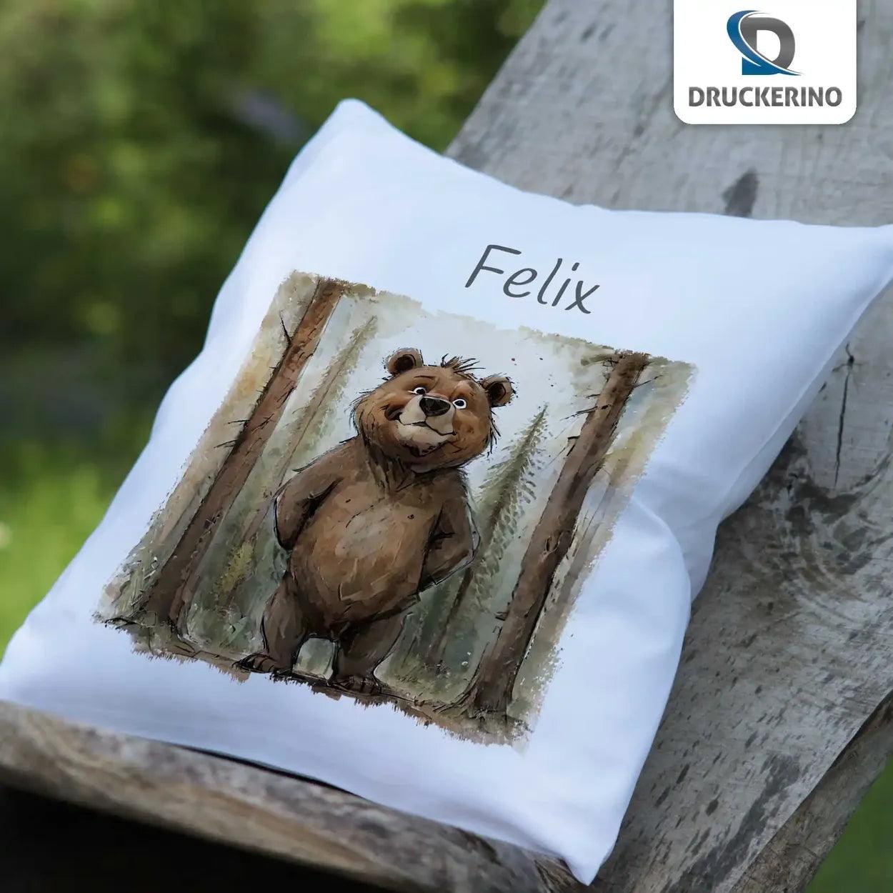 Kuschelkissen Kinder | Waldabenteurer 40x40 cm - Druckerino