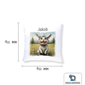 Kuschelkissen Kinder | Waldhäschen-Zauber 40x40 cm - Druckerino