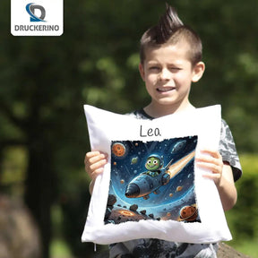 Kuschelkissen Kinder | Weltraumabenteurer 40x40 cm - Druckerino