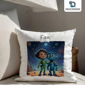 Kuschelkissen Kinder | Weltraumfreunde 40x40 cm - Druckerino