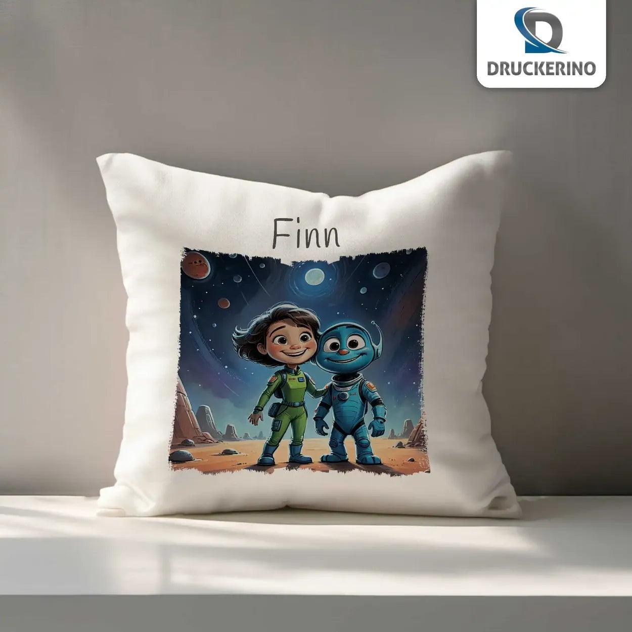 Kuschelkissen Kinder | Weltraumfreunde 40x40 cm - Druckerino