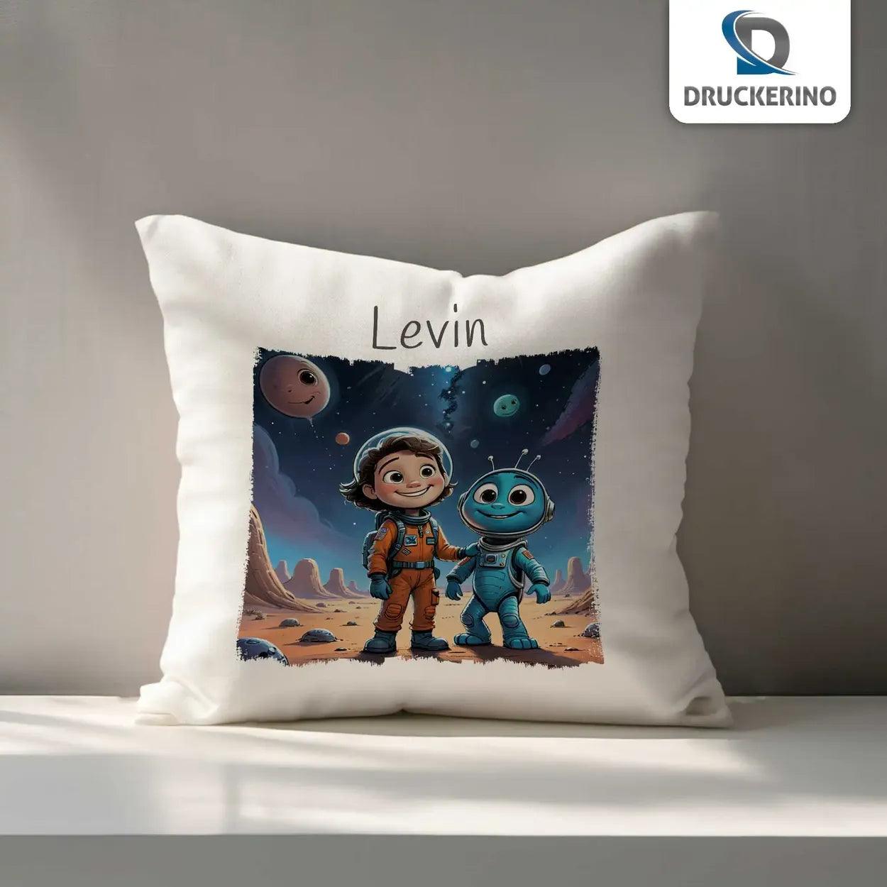 Kuschelkissen Kinder | Weltraumfreunde 40x40 cm - Druckerino