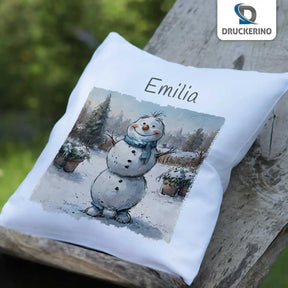 Kuschelkissen Kinder | Winterfreund Schneemann 40x40 cm - Druckerino