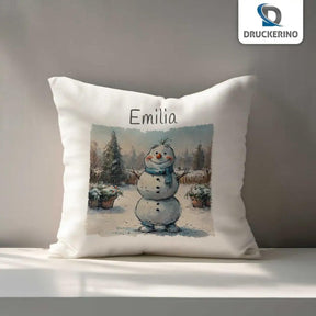 Kuschelkissen Kinder | Winterfreund Schneemann 40x40 cm - Druckerino
