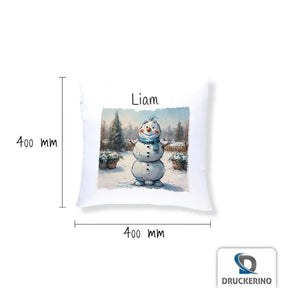 Kuschelkissen Kinder | Winterfreund Schneemann 40x40 cm - Druckerino