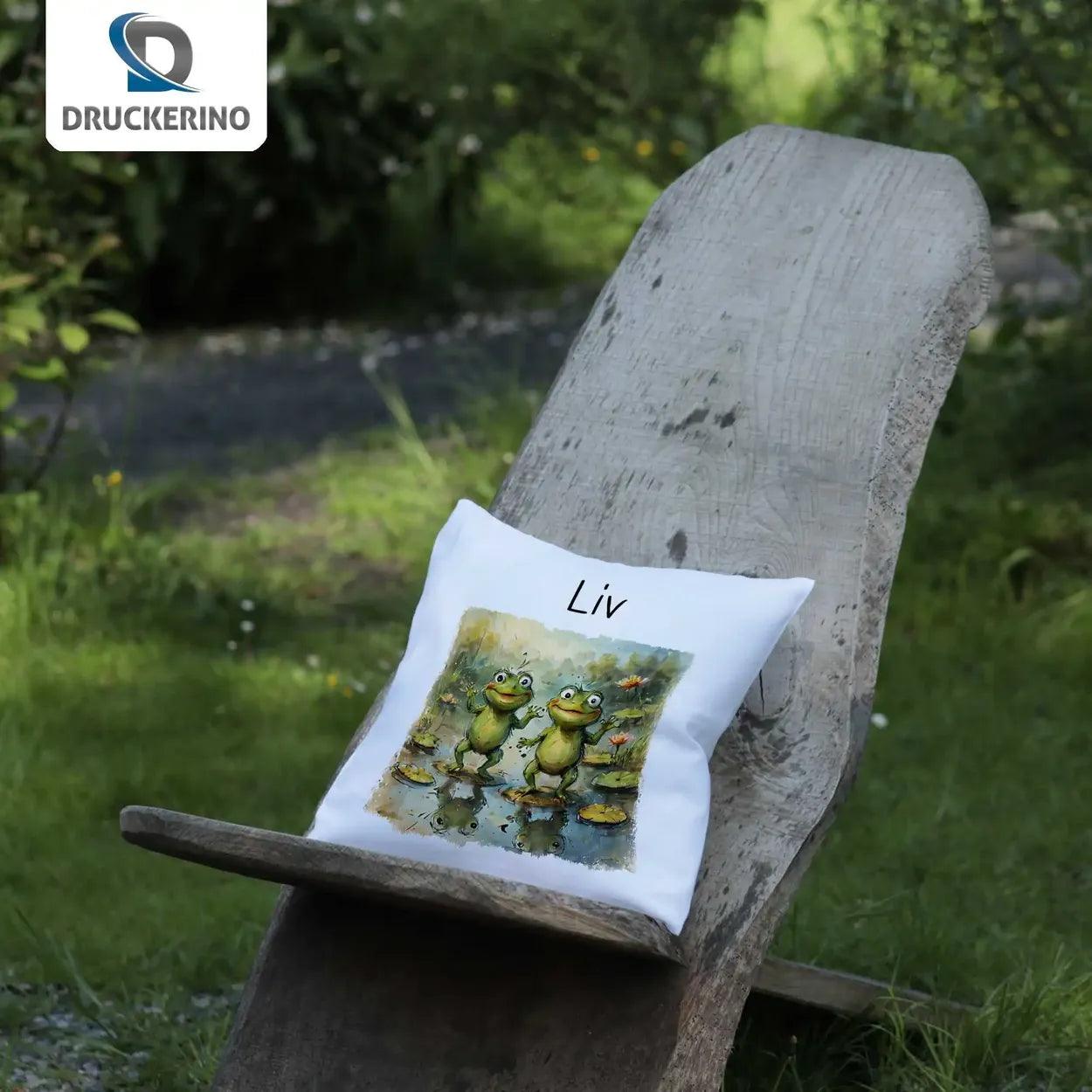 Kuschelkissen Kinder| Froschfreunde-Zauber 40x40 cm - Druckerino