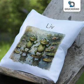 Kuschelkissen Kinder| Froschfreunde-Zauber 40x40 cm - Druckerino