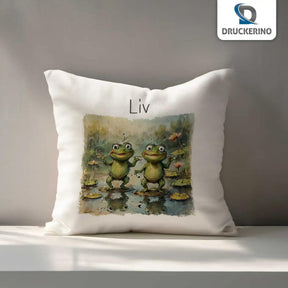 Kuschelkissen Kinder| Froschfreunde-Zauber 40x40 cm - Druckerino