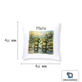 Kuschelkissen Kinder| Froschfreunde-Zauber 40x40 cm - Druckerino