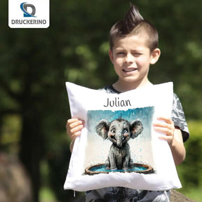 Kuschelkissen Kinder| Zirkus Elefant 40x40 cm - Druckerino