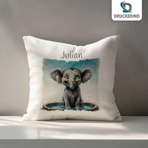 Kuschelkissen Kinder| Zirkus Elefant 40x40 cm - Druckerino
