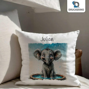 Kuschelkissen Kinder| Zirkus Elefant 40x40 cm - Druckerino