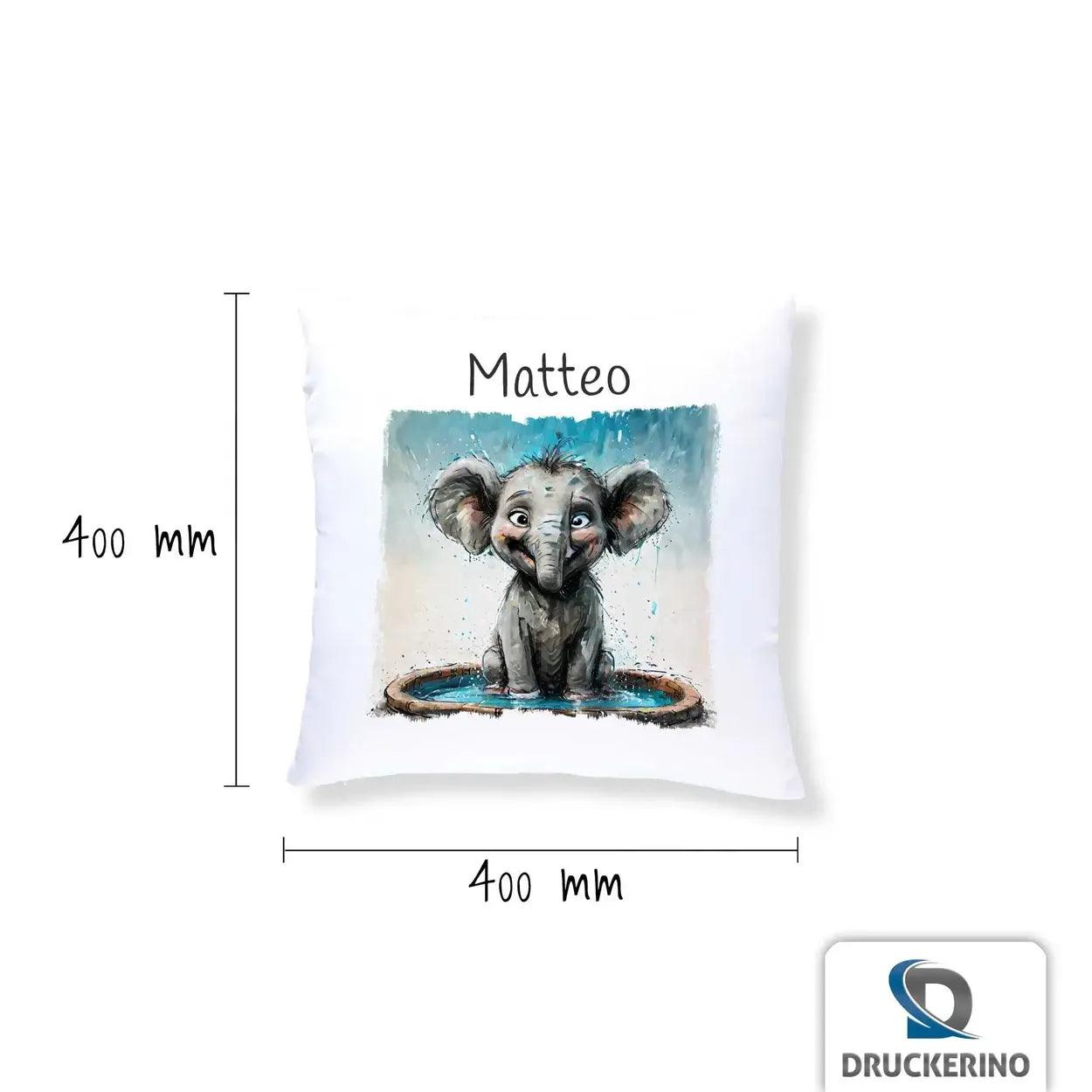 Kuschelkissen Kinder| Zirkus Elefant 40x40 cm - Druckerino