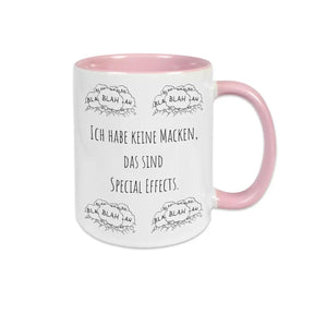 Lustige Tasse "Ich habe keine Macken, das sind Special Effects" blah blah blah - Druckerino