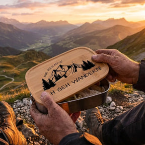 Brotdose Edelstahl Mir reichts ich geh wandern