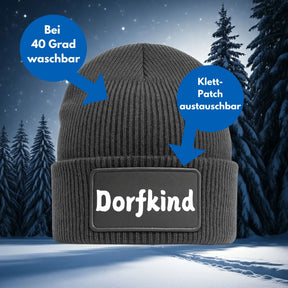 Dorfkind Mütze Geschenkidee Wichtelgeschenk in grau