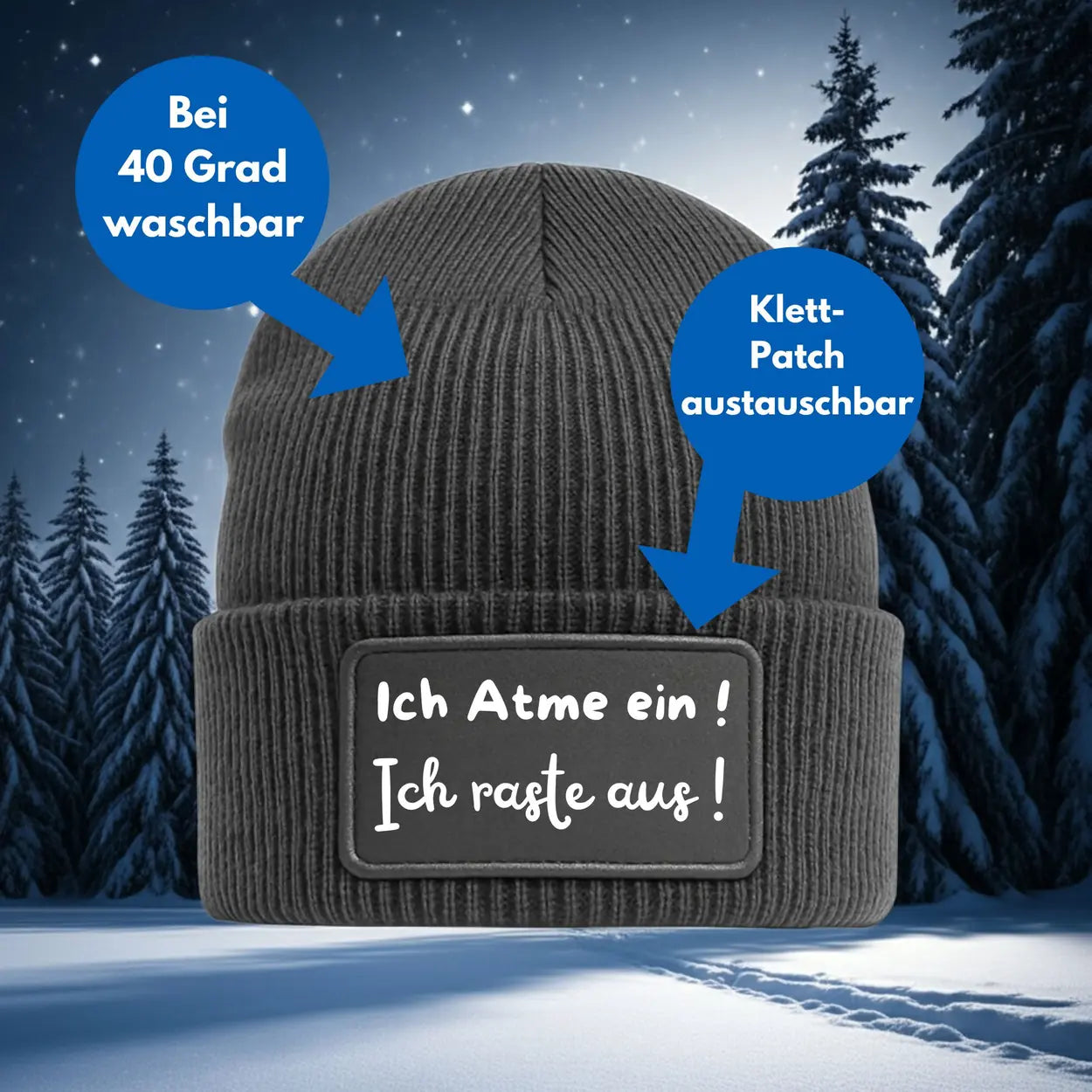 Mütze Beanie | Ich atme ein | Ich raste aus