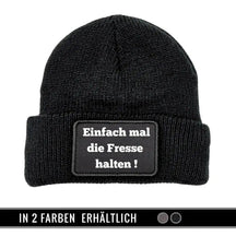 Mütze Beanie | Einfach mal die Fresse halten - Druckerino