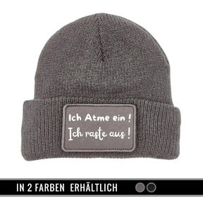 Mütze Beanie | Ich atme ein | Ich raste aus - Druckerino