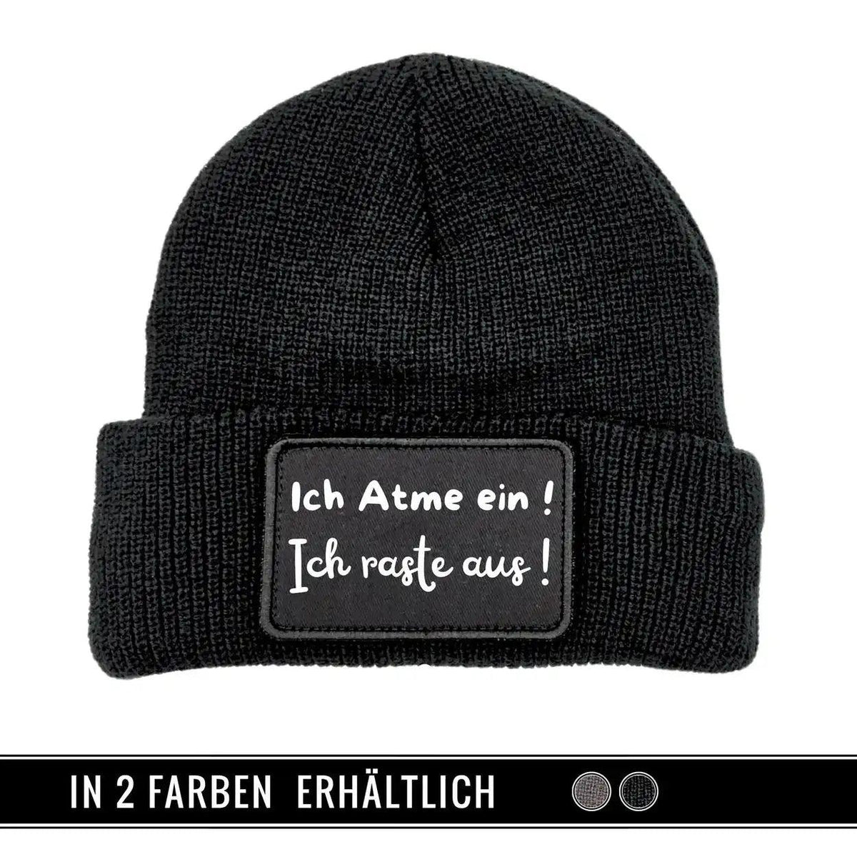 Mütze Beanie | Ich atme ein | Ich raste aus - Druckerino