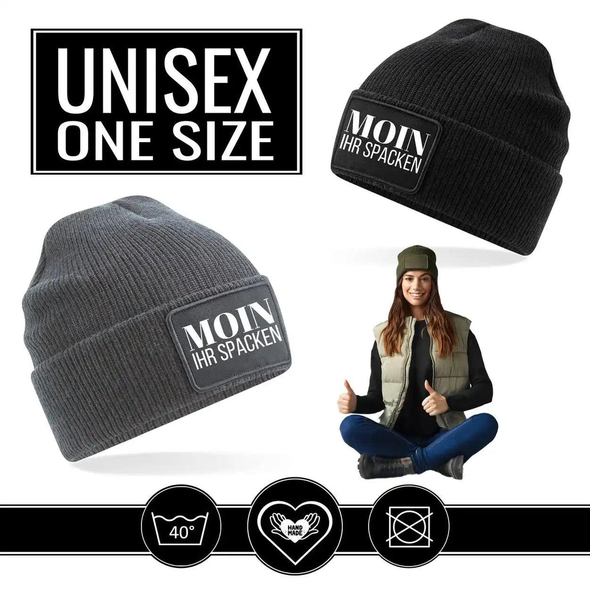 Mütze Beanie | Moin Ihr Spacken - Druckerino
