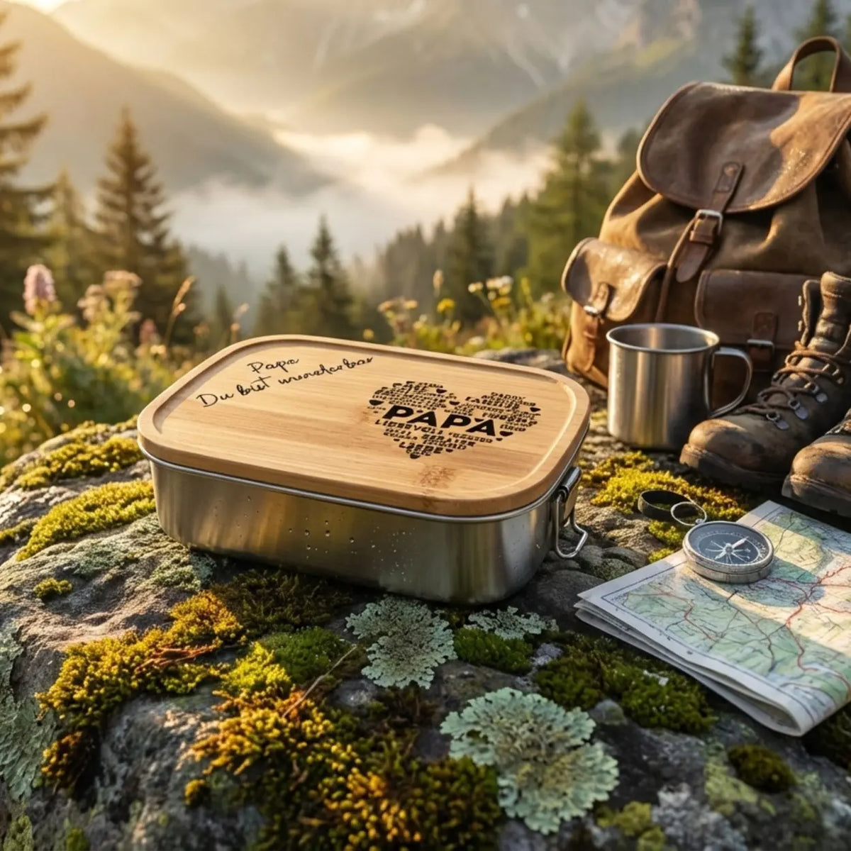 Brotdose Edelstahl für Papa du bist wunderbar