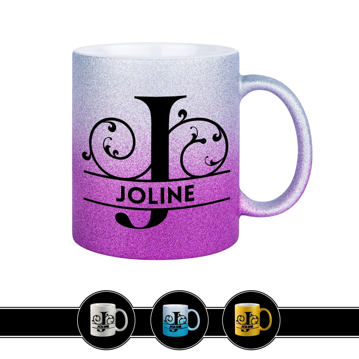 Personalisierte Tasse mit Namen | Buchstabe J - Druckerino