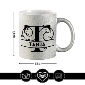 Personalisierte Tasse mit Namen | Buchstabe T - Druckerino