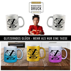 Personalisierte Tasse mit Namen | Buchstabe Z - Druckerino