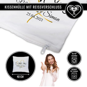 Personalisiertes Kissen mit Namen | I Love you - Druckerino