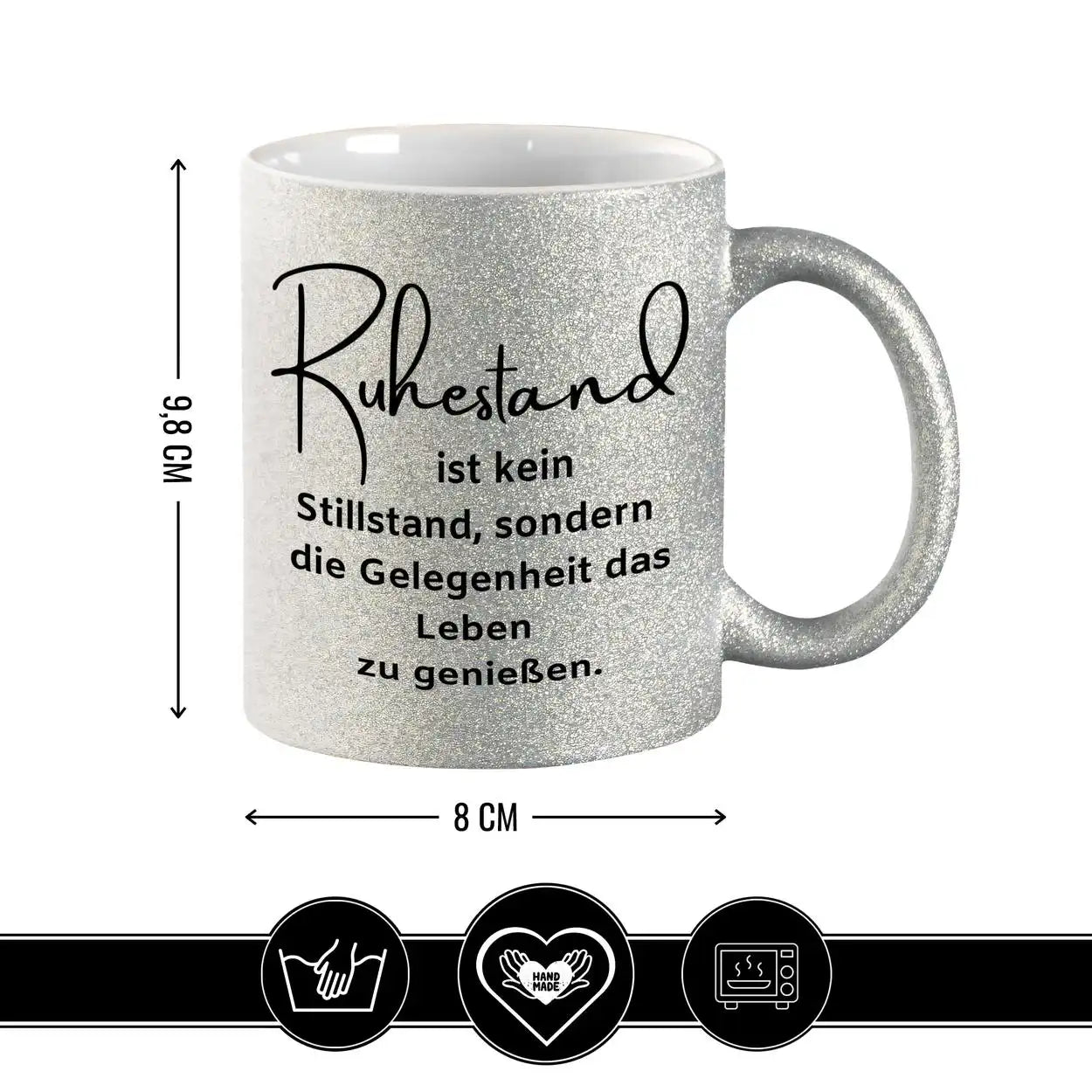 Glitzertasse - Ruhestand ist kein Stillstand Geschenkideen