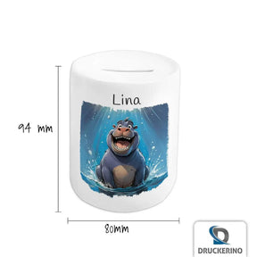 Spardose Kinder Flusspferd - Druckerino
