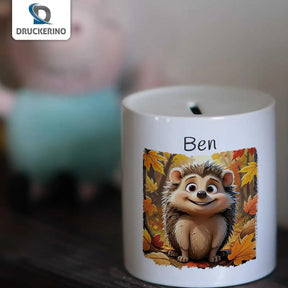 Spardose Kinder Herbst Igel - Druckerino