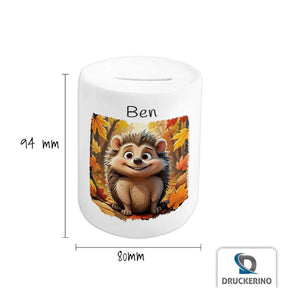 Spardose Kinder Herbst Igel - Druckerino