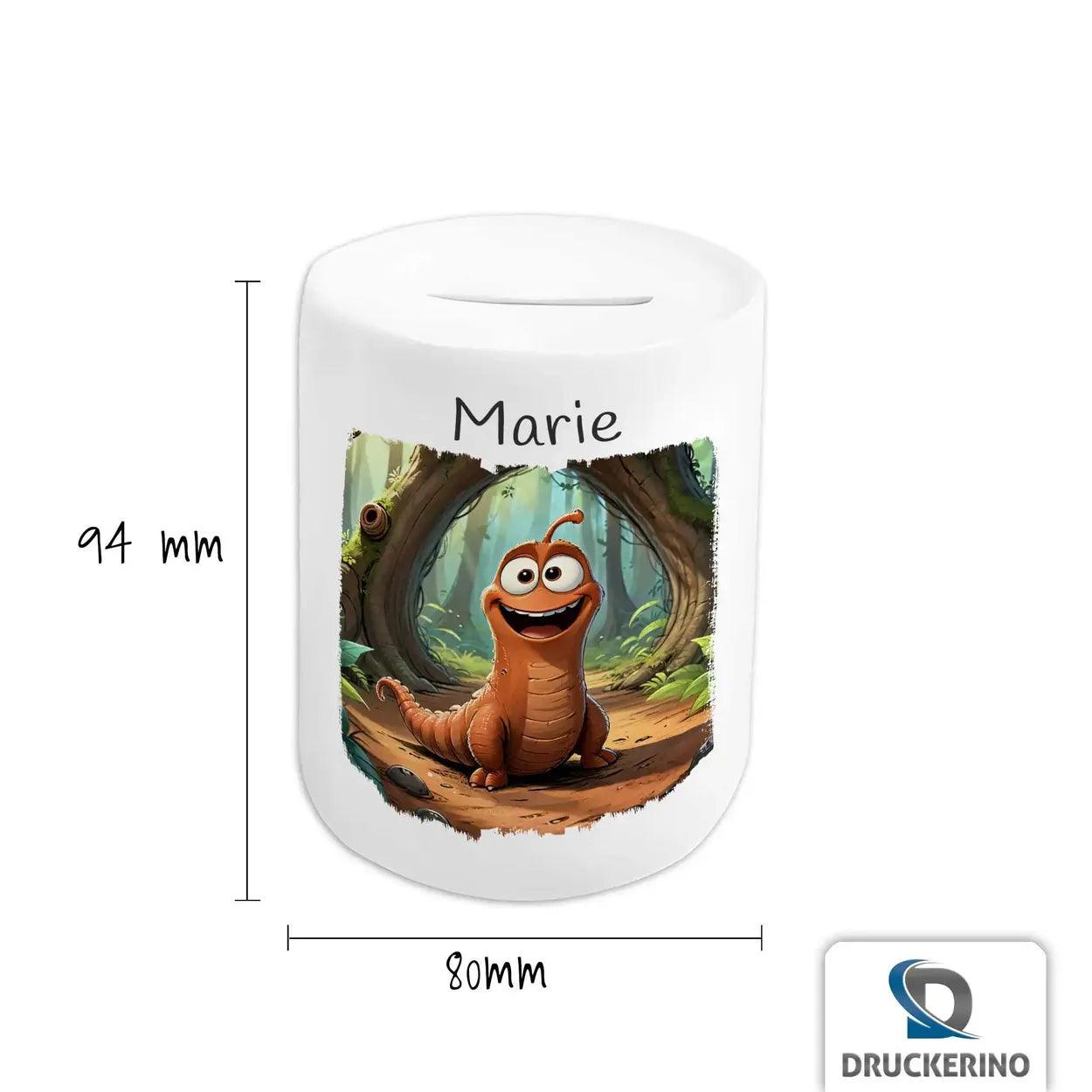 Spardose Kinder kleiner Wurm - Druckerino