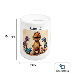 Spardose personalisiert Dino Abenteuer - Druckerino