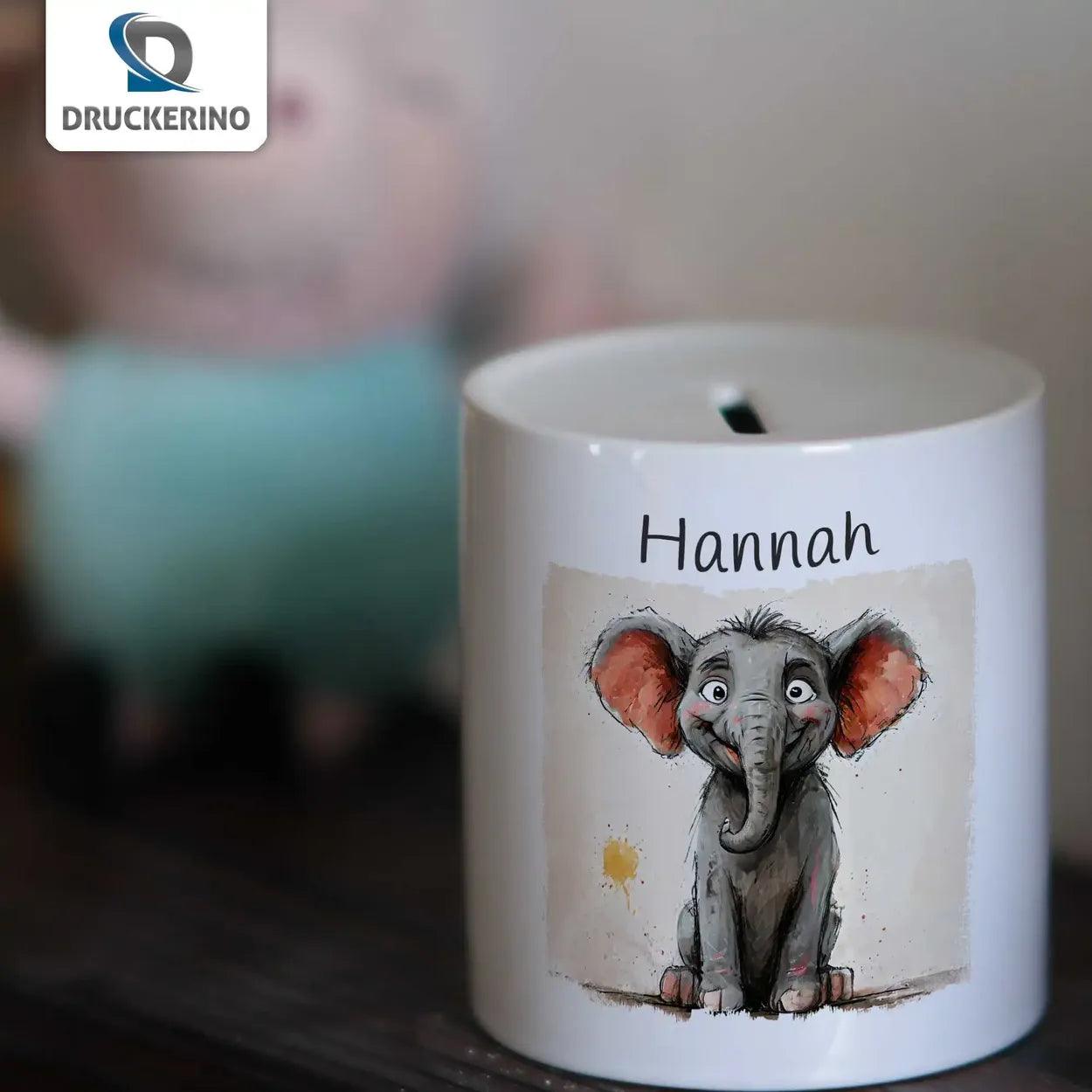 Spardose personalisiert Elefant - Druckerino