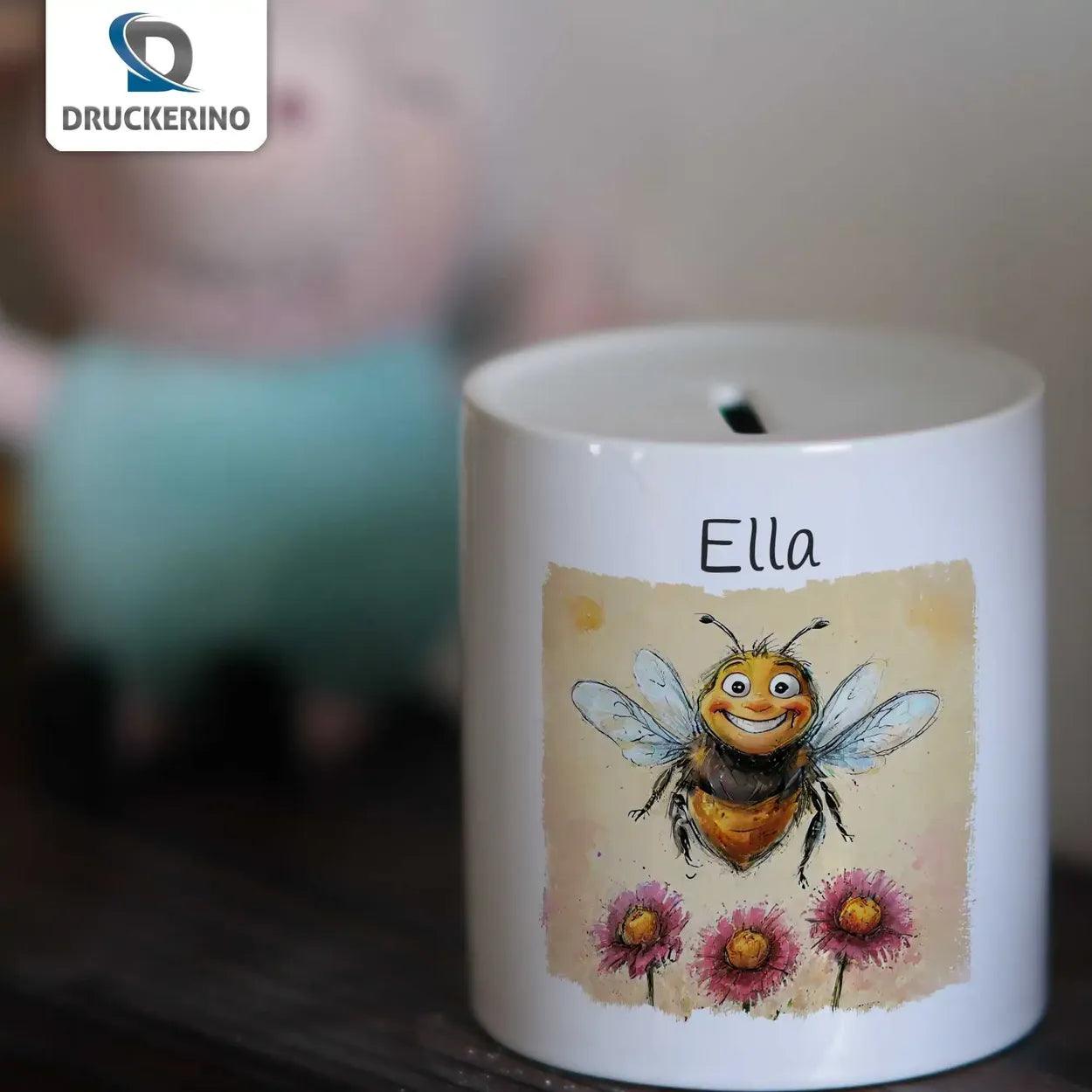 Spardose personalisiert Fleißige Bienen - Druckerino