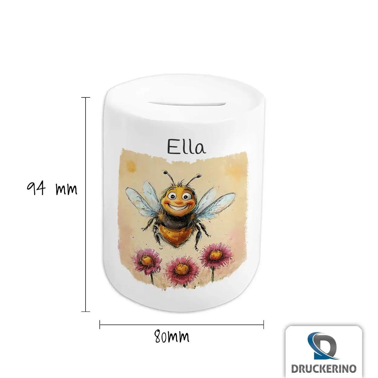 Spardose personalisiert Fleißige Bienen - Druckerino