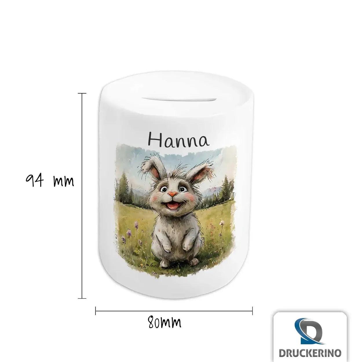 Spardose personalisiert Hoppelndes Glück - Druckerino